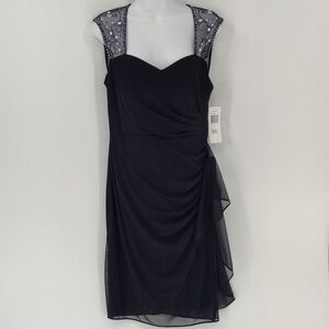 Stenay women's sheer navy blue dress